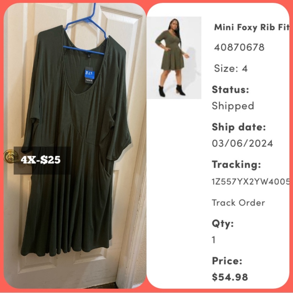 4X Torrid green dress